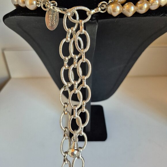 CHICO'S Shades of Brown Mixed-Media 22"- 41" Statement Necklace - Picture 4 of 7